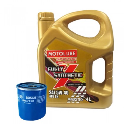 Toyota Vios Altis Wish Avanza - YOKOHAMA MOTOLUBE 5W-40 Fully Synthetic Engine Oil Pro Race Tech 4L + Bosch Oil Filter 0350